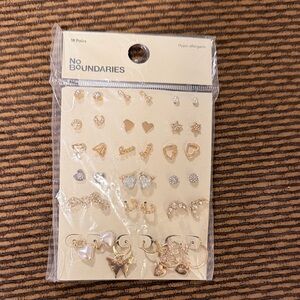 No Boundaries Gold-Tone Earring Set - Mixed Hearts & Sparkle